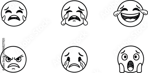 Emotional faces illustrations