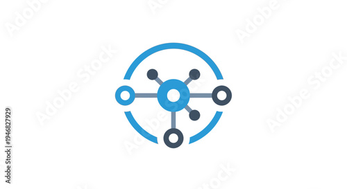 Abstract illustration of a network diagram showing interconnected nodes and connections on white