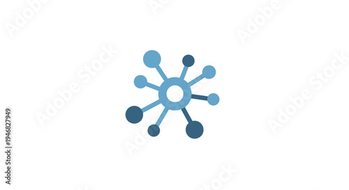 Abstract illustration of a network or connection in shades of blue on white background