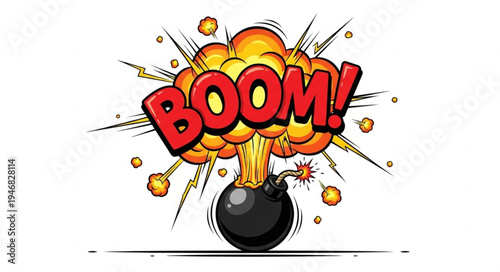 Explosion Comic Book Style Boom.