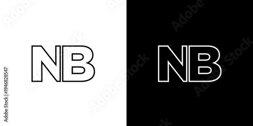 Letter N and B, NB logo design template. Minimal monogram initia