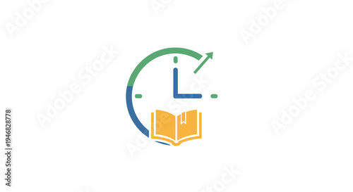 Conceptual illustration depicting the passage of time in relation to knowledge and learning