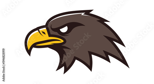 Eagle head illustration with a fierce expression, suitable for logos and branding material.