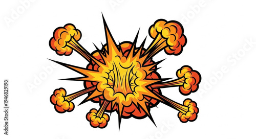 Explosion Comic Book Style Illustration.