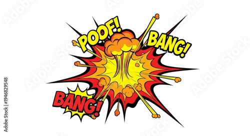 Explosion Comic Book Style Illustration.