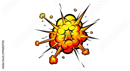 Explosion Comic Book Style Illustration.