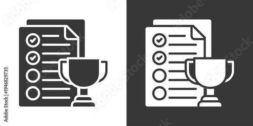 Result Icon Set Vector Collection Isolated In Black And White