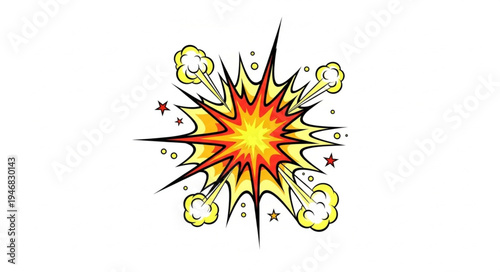 Explosion Comic Book Style Illustration.