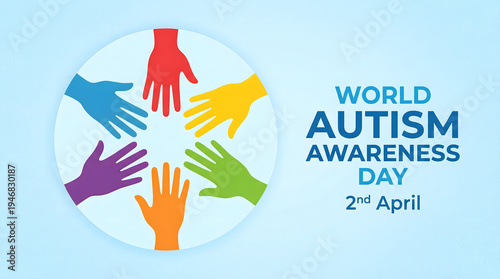 Wallpaper Mural Colorful Hands United Symbolizing World Autism Awareness Day 2nd April Torontodigital.ca