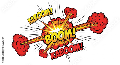 Explosion Comic Book Style Illustration.