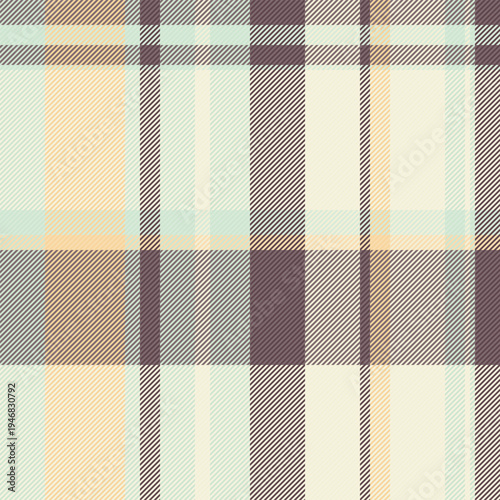 Model seamless textile plaid, kingdom vector check fabric. Summertime pattern texture tartan background in beige and pastel colors.