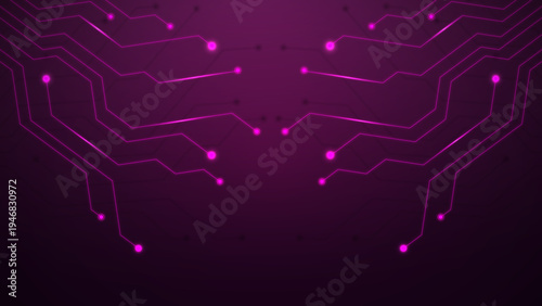 Futuristic Neon Circuit Technology Background, Abstract Purple Digital Network Tech Background, Glowing Cyber Circuit Board Technology Wallpaper, Modern AI Digital Connection Abstract Background