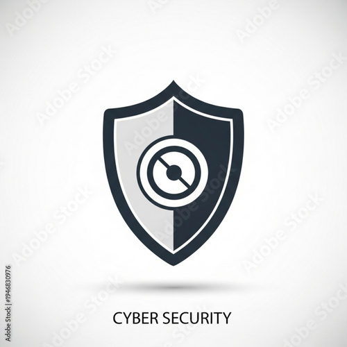 Cyber security shield logo with clock