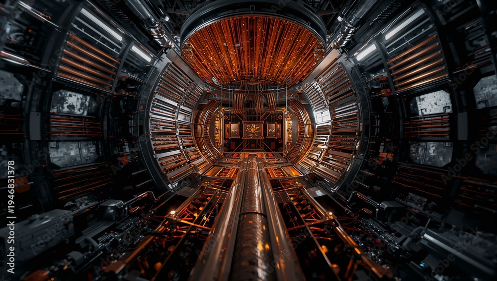 Fototapeta premium Futuristic Interior of a High-Tech Quantum Research Facility
