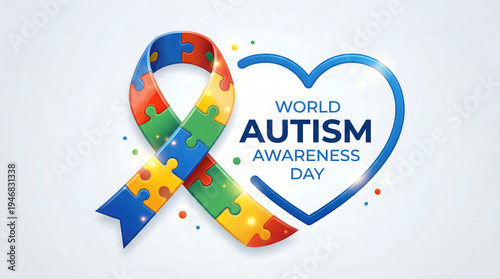 Wallpaper Mural Colorful Puzzle Ribbon Symbol for World Autism Awareness Day Campaign Torontodigital.ca