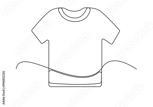 Continuous one line art t-shirt design vector illustration