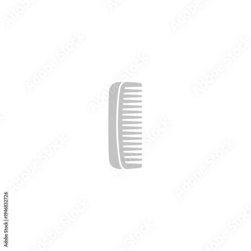 Simple Gray Comb Icon for Hair Styling