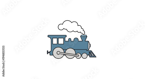 Cartoon locomotive illustration against a clean white backdrop for transport projects and design