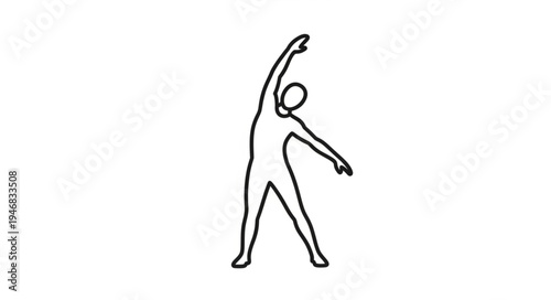 Person stretching arms up and to the side.