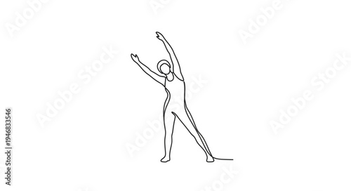 Woman stretching arms up in a graceful pose.