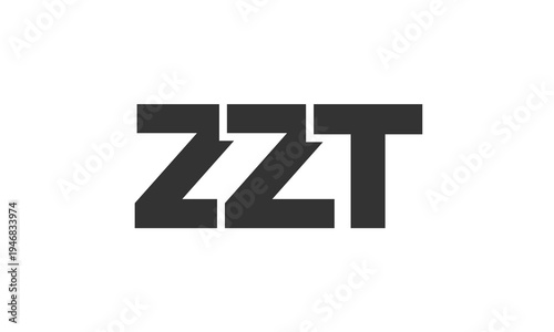ZZT logo design template with strong and modern bold text. Initial based vector logotype featuring simple and minimal typography. Trendy company identity.