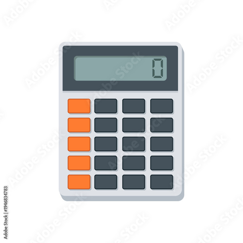 Calculator icon in flat style. School educational supplies vector illustration on isolated background. Financial stationery sign business concept.