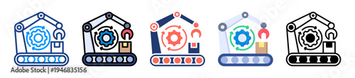 Industrial Automation Icon Sheet Multiple Style Collection 