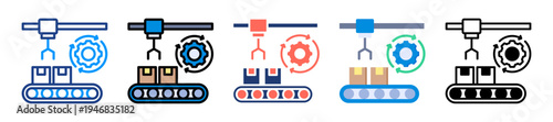 Machine Automation Icon Sheet Multiple Style Collection 