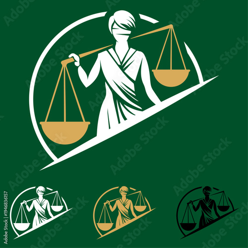 Logo vectoriel avocat moderne balance de la justice – Cabinet juridique, huissier de justice, commissaire de justice, tribunal