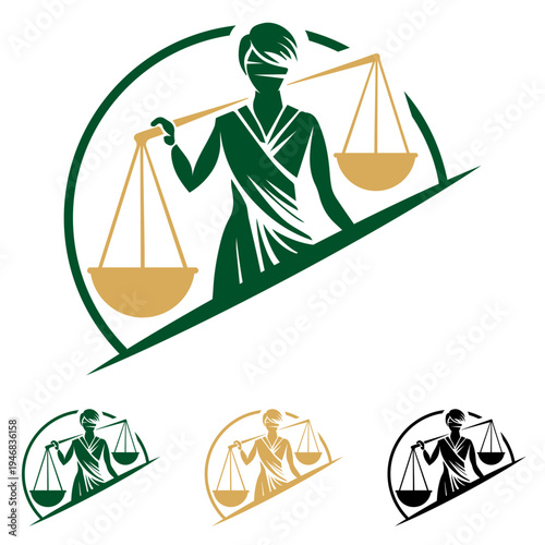 Logo vectoriel avocat moderne balance de la justice – Cabinet juridique, huissier de justice, commissaire de justice, tribunal