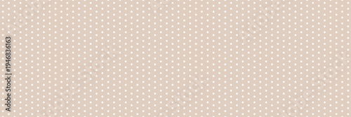 Small polka dot pattern background with tiny geometric spots. Seamless baby print texture in beige and white with simple abstract style. Cute neutral vector design for fabric. Clean polkadot repeat