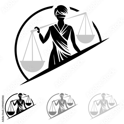 Logo vectoriel avocat moderne balance de la justice – Cabinet juridique, huissier de justice, commissaire de justice, tribunal