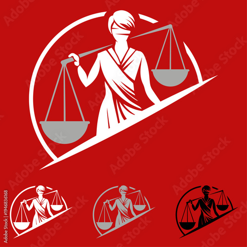 Logo vectoriel avocat moderne balance de la justice – Cabinet juridique, huissier de justice, commissaire de justice, tribunal