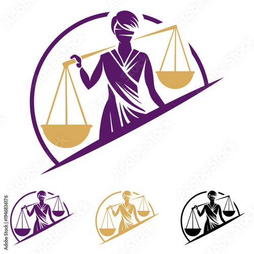 Logo vectoriel avocat moderne balance de la justice – Cabinet juridique, huissier de justice, commissaire de justice, tribunal