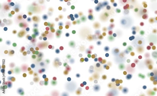 Abstract image featuring a pattern of colorful, blurred dots on a white background, creating a sense of joy and celebrat
