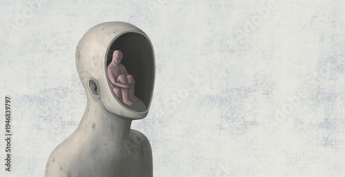 Psychology concept art. surreal artwork. conceptual illustration.	