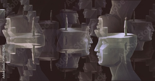 Psychology concept art. surreal artwork. conceptual illustration.	
