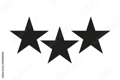 Three black stars on white background