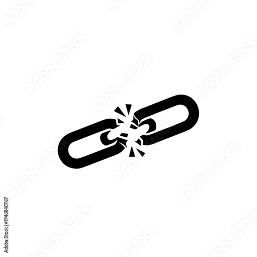Broken Chain Link Symbol Illustrating Disconnection and System Failure