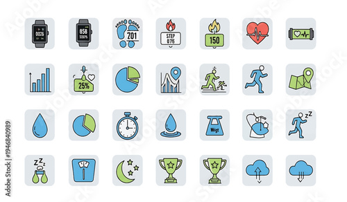 Sleep tracker icon, fitness and health symbol, zzz sleep monitor