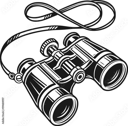binoculars on white background