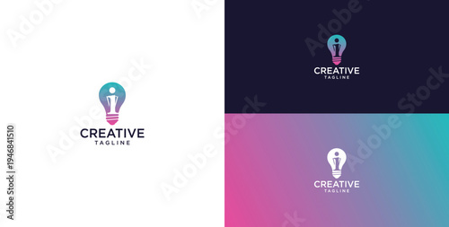 smart bulb logo icon. bulb logo technology. initial logo design I