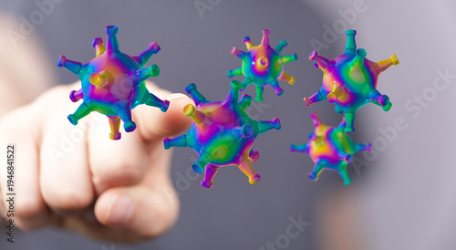 Abstract colorful 3D virus ...