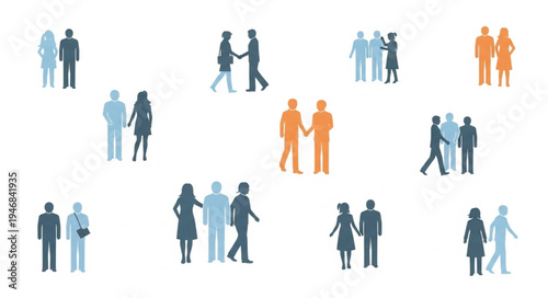 Diverse Groups of People in Various Interactions and Relationships.