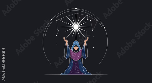 Mystic Wizard Summoning Star Astrology Cosmic Energy