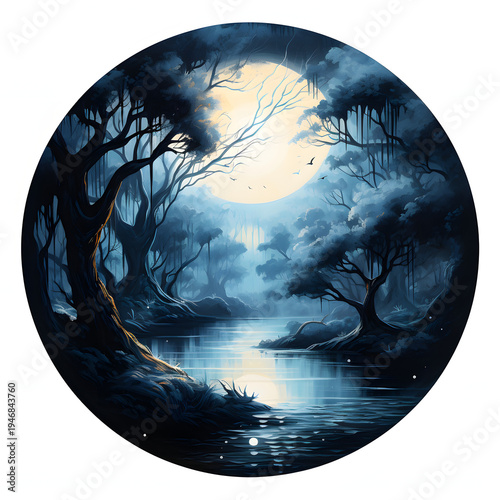 the moon in the night