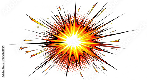 Explosion of colorful lines radiating.