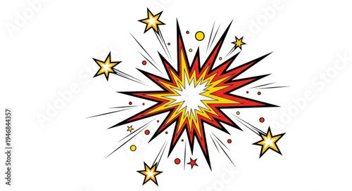 Explosion of colorful starburst energy.