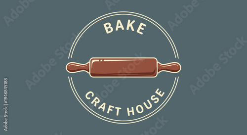 Bake Craft House Rolling Pin Logo.
