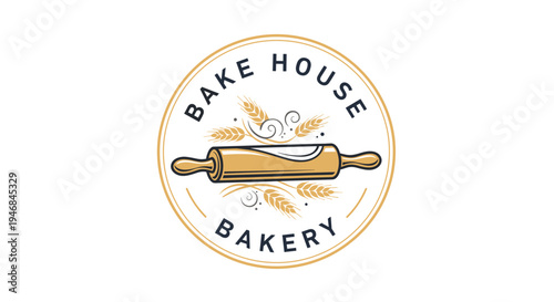 Bakery rolling pin logo sign.